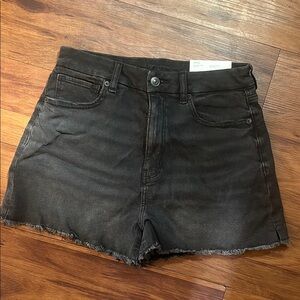 Women's Curvy American Eagle Black Denim Shorts Size 6
